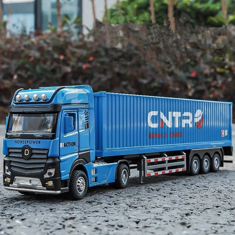 1/50 Diecast Metal Container Truck Transport Car Model Alloy Engineering Transport Truck Vehicle Semi Trailer Car Model Kids Toy