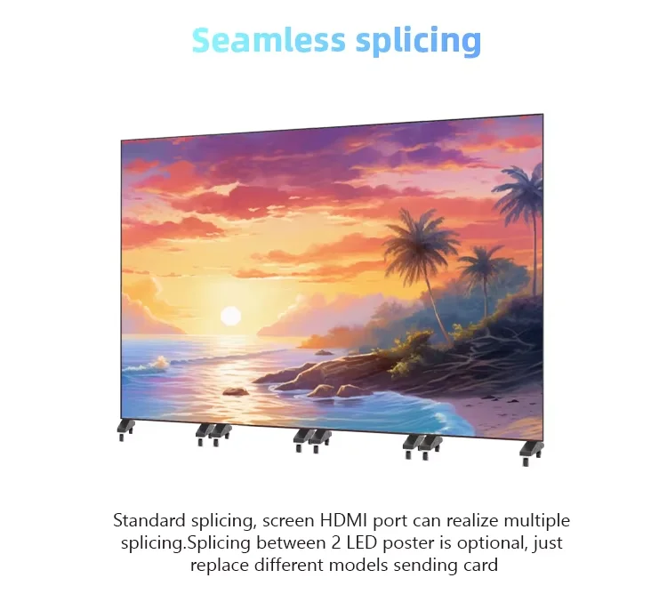 Promotional Price Portable Sliding Poster Led Screen P2.5 Indoor Foldable Led Poster Display Stand with Wheels