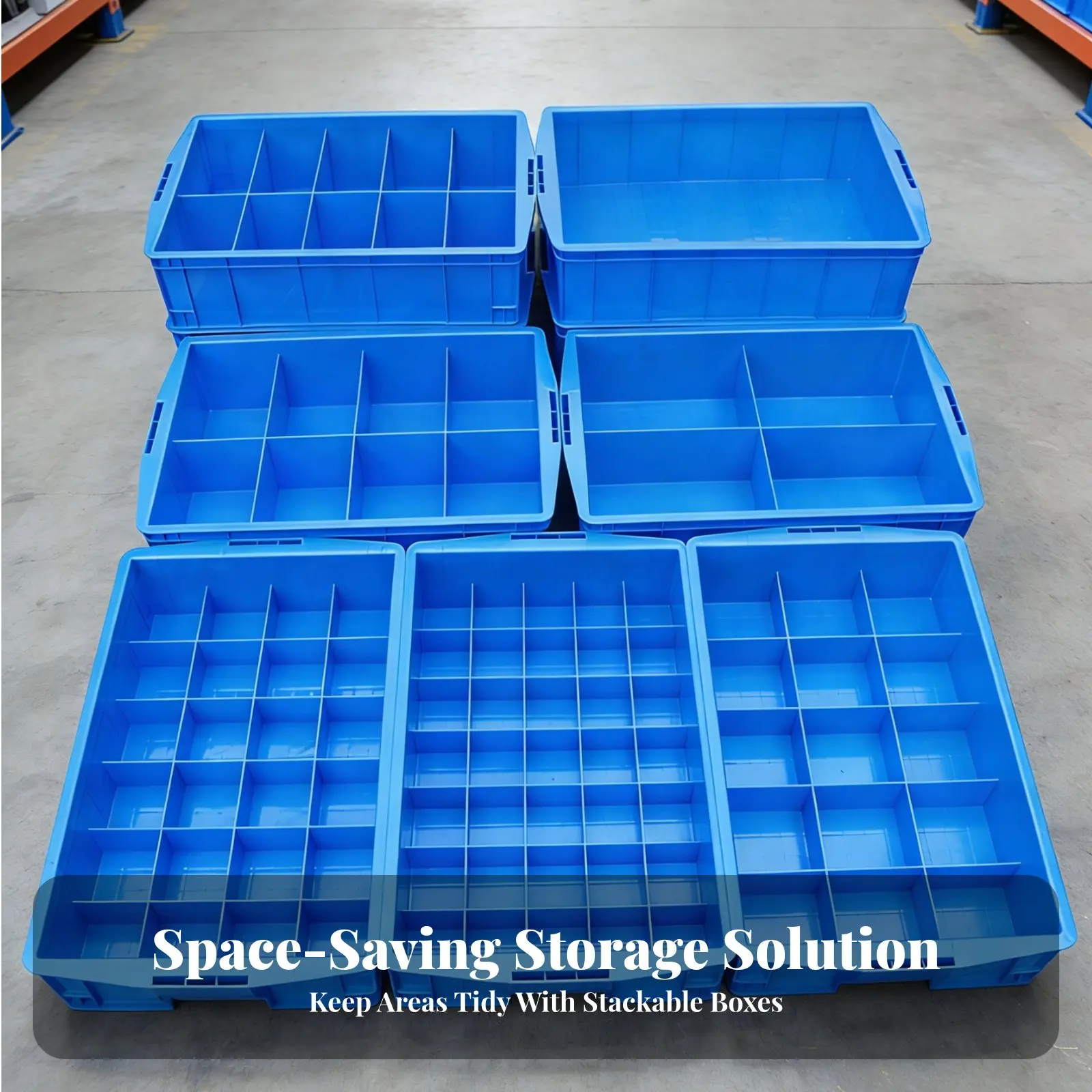 Multi-Compartment Box Compartmented Design Stackable Component Container Space-Saving sturdyDuty for Technicians, Workshop