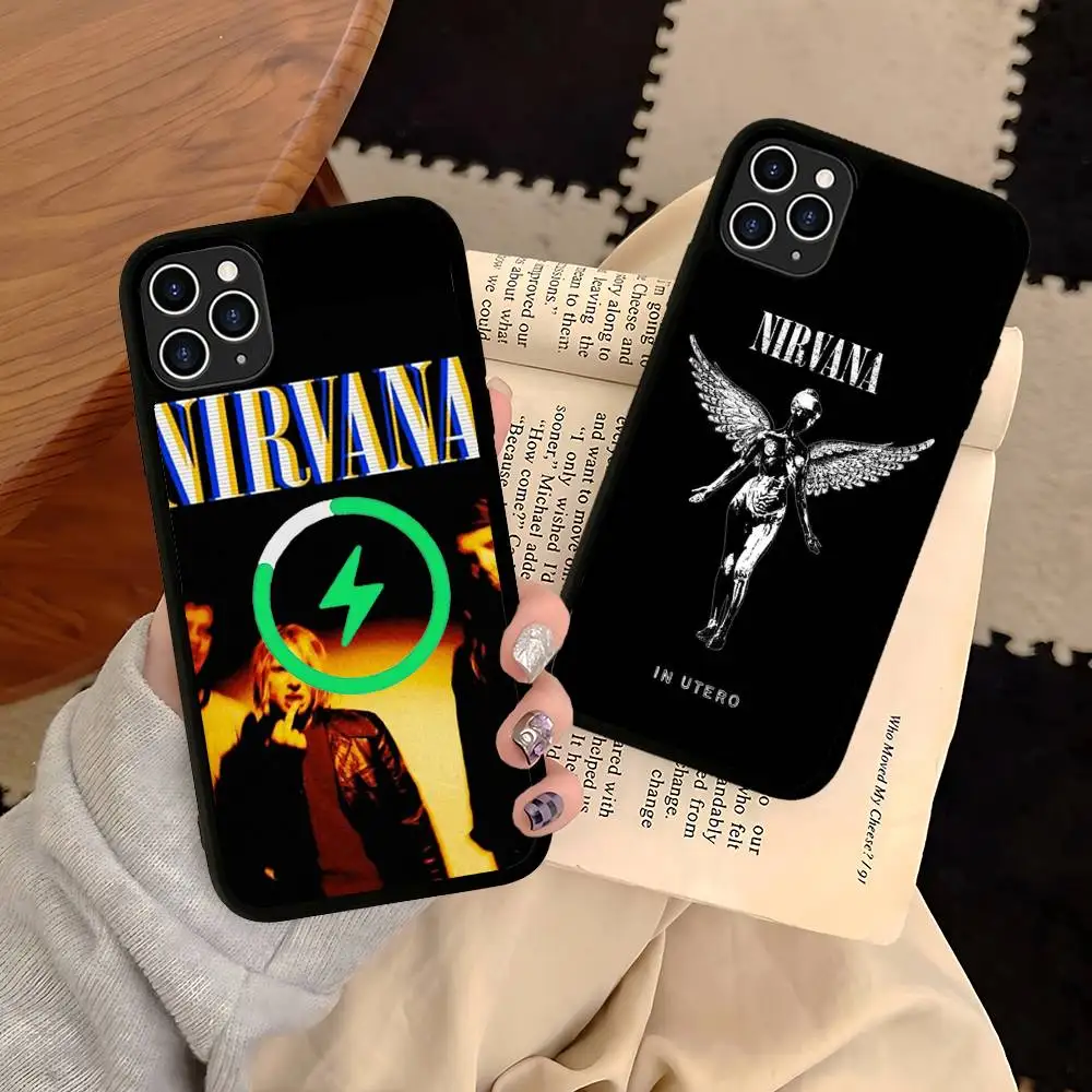 

N-Nirvana Rock Band For Magesafe Magnetic Wireless Phone Case For IPhone 17 Pro Max Air 13 12 Mini 16 15 14 11