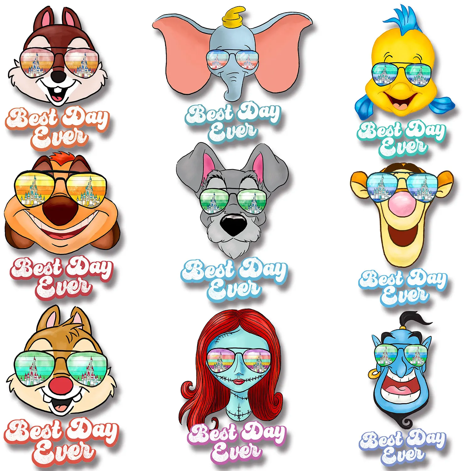 

Best Day Ever Cartoon Animes Patches for Kids Clothing Jacket Iron-on Transfers Stickers on fabric