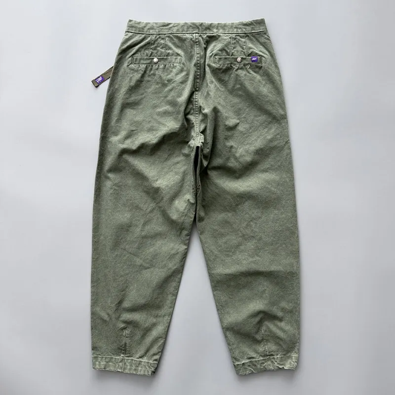 

High Quality 370gsm Heavyweight Plain Weave 100% Cotton Japanese Tapered Workwear Pants Men's Loose-fit Wide-leg Casual Trousers