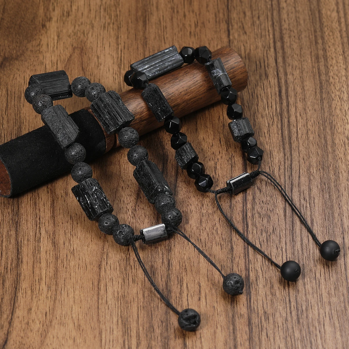 سوار التورمالين الأسود الطبيعي للرجال أساور حماية مصنوعة يدويًا سوار طاقة شفاء التوازن #5