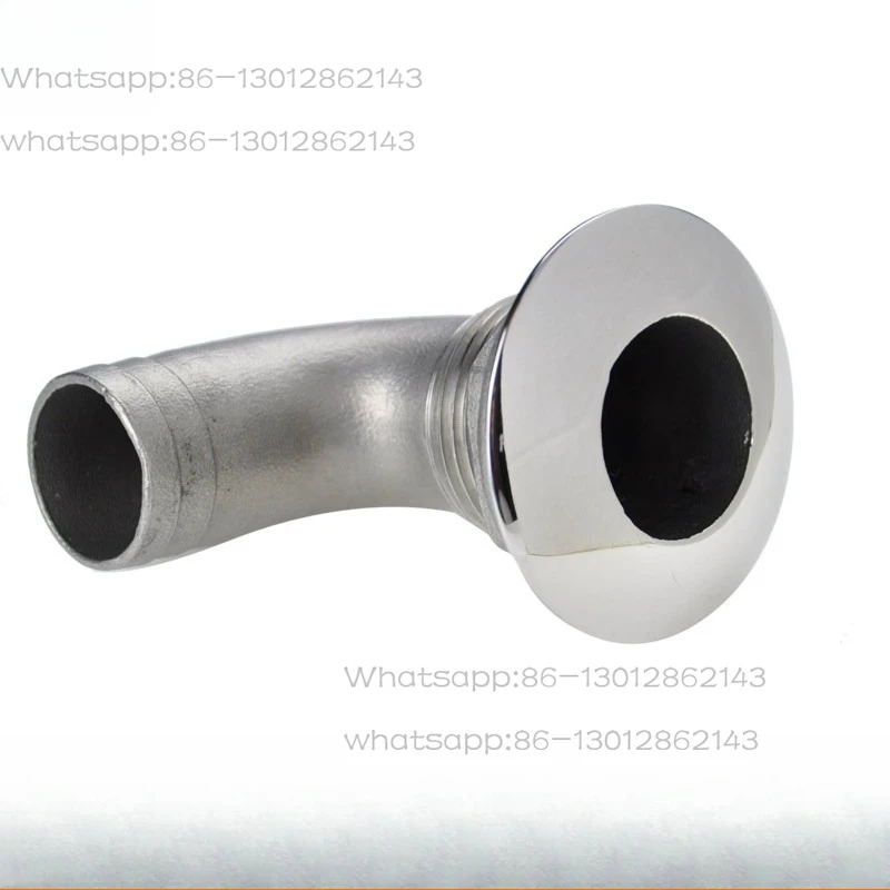 Marine water outlet stainless steel hardware accessories 25mm/38mm elbow drainage sewer pipe bolt hole swimming speedboat