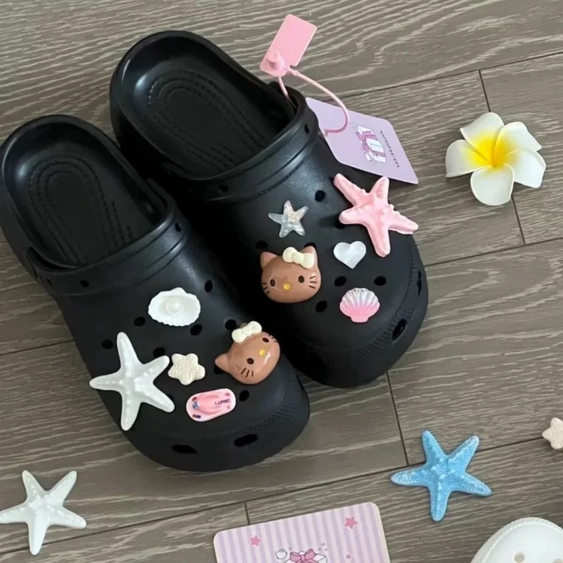 New Summer Hell Kitty Shoes Charms Jibbitz Artificial Starfish Shell DIY Detachable Vacation Decorations For Sandals Party Gifts