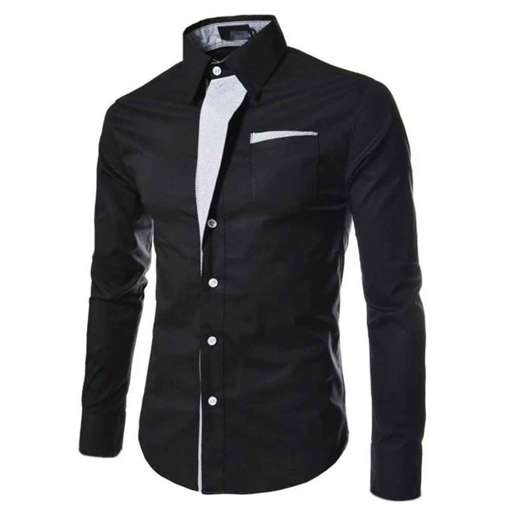 Dress Mens Shirt Slim Solid Appointments Formal Shirts Long Sleeve Office Regular Blouse Business Button Down Casual