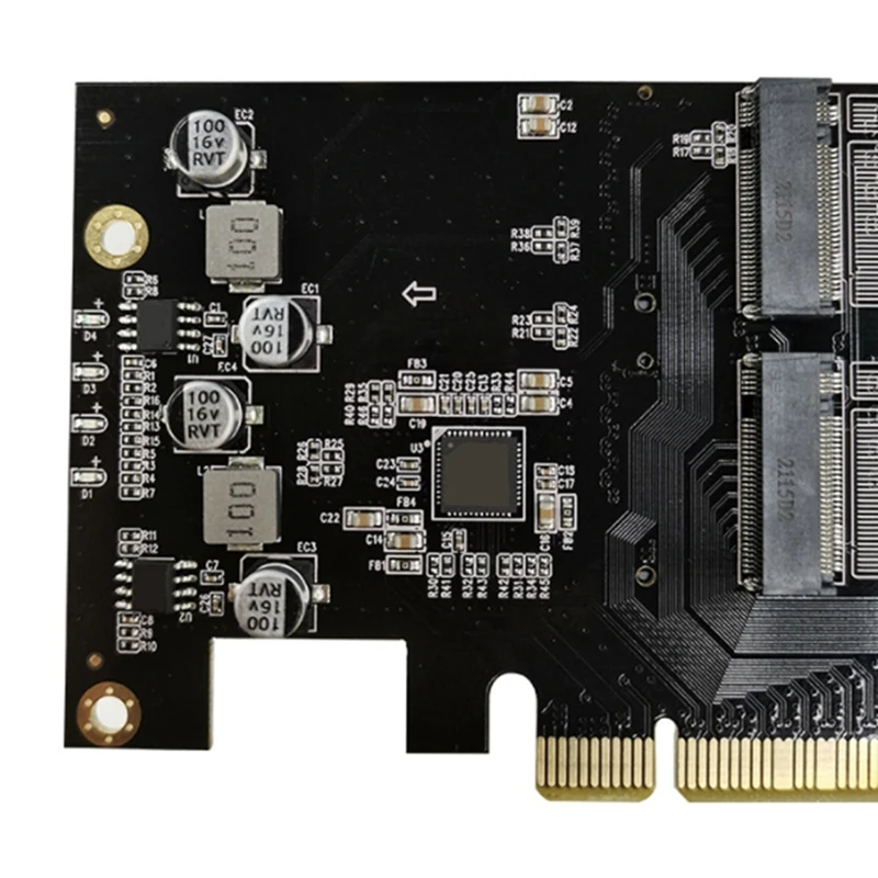 بطاقة محول Pcie إلى M2 جديدة Pcie X16 4 منفذ M2 NVME M مفتاح SSD محول M.2 PCI Express X16 محول بطاقة توسيع VROC