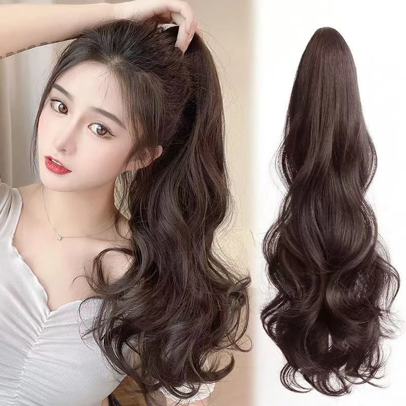 

35/40/45/60cm Women Synthetic Long Wig Curly Claw Clip Lifelike On Ponytail Hair Extensions To Increase Styling Tools