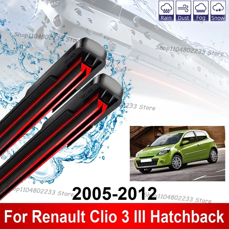 

Car Wiper For Renault Clio 3 III Hatchback 2005-2012 2pcs Front Wiper Blades Brushes Auto Accessories 2009 2011