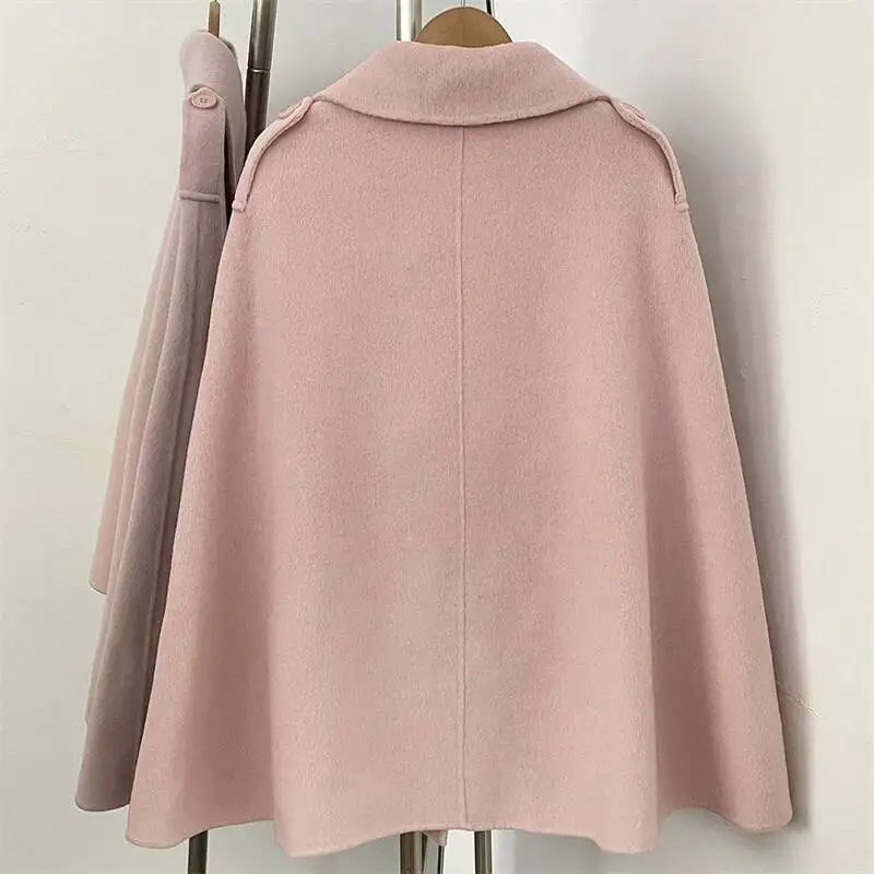 2026 Autumn/Winter New Arrival: Elegant Fox Fur Shawl, High-Quality Luxurious Cape, Fashionable Double-Sided Wool Coat For Women