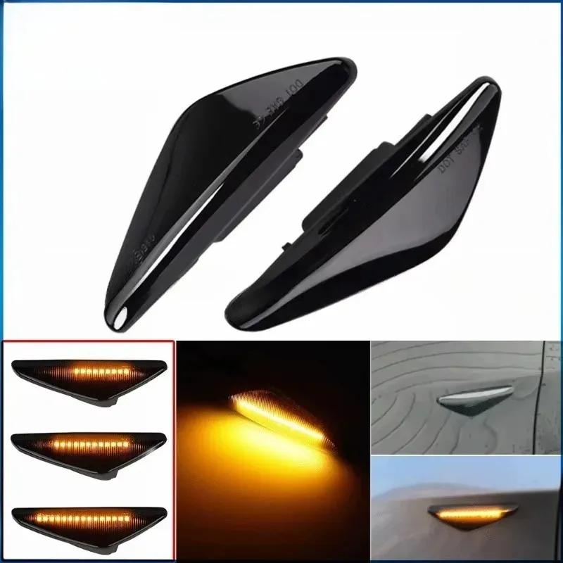 شعبية ل شعبية 2x الديناميكية LED الجانب ماركر مكرر ضوء Canbus X5 X3 X6 E70 E71 E72 الحاجز الخفيفة #1