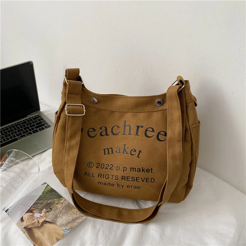 Women Fashion Shoulder Tote Bag Large Capacity Letters Designer Ladies Handbag Messenger for Female Canvas Casual Crossbody Bags image 3