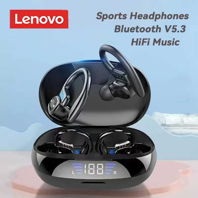 الأصلي لينوفو سماعات لاسلكية Ture سماعات أذن لاسلكية الأذن هوك الرياضة HiFI ستيريو سماعة رأس مقاومة للماء مع هيئة التصنيع العسكري TWS سماعة #1