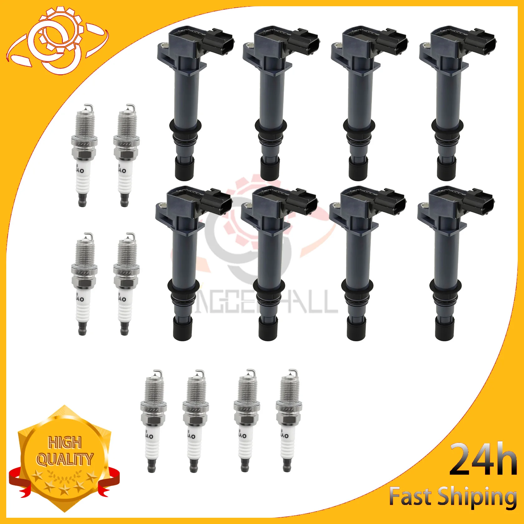 

For Chrysler Aspen Dodge Dakota Ram 1500 2007 8Pcs Ignition coil+Spark Plug 56028138 56028138AF 56028138AB 56028138AD 56028138AE