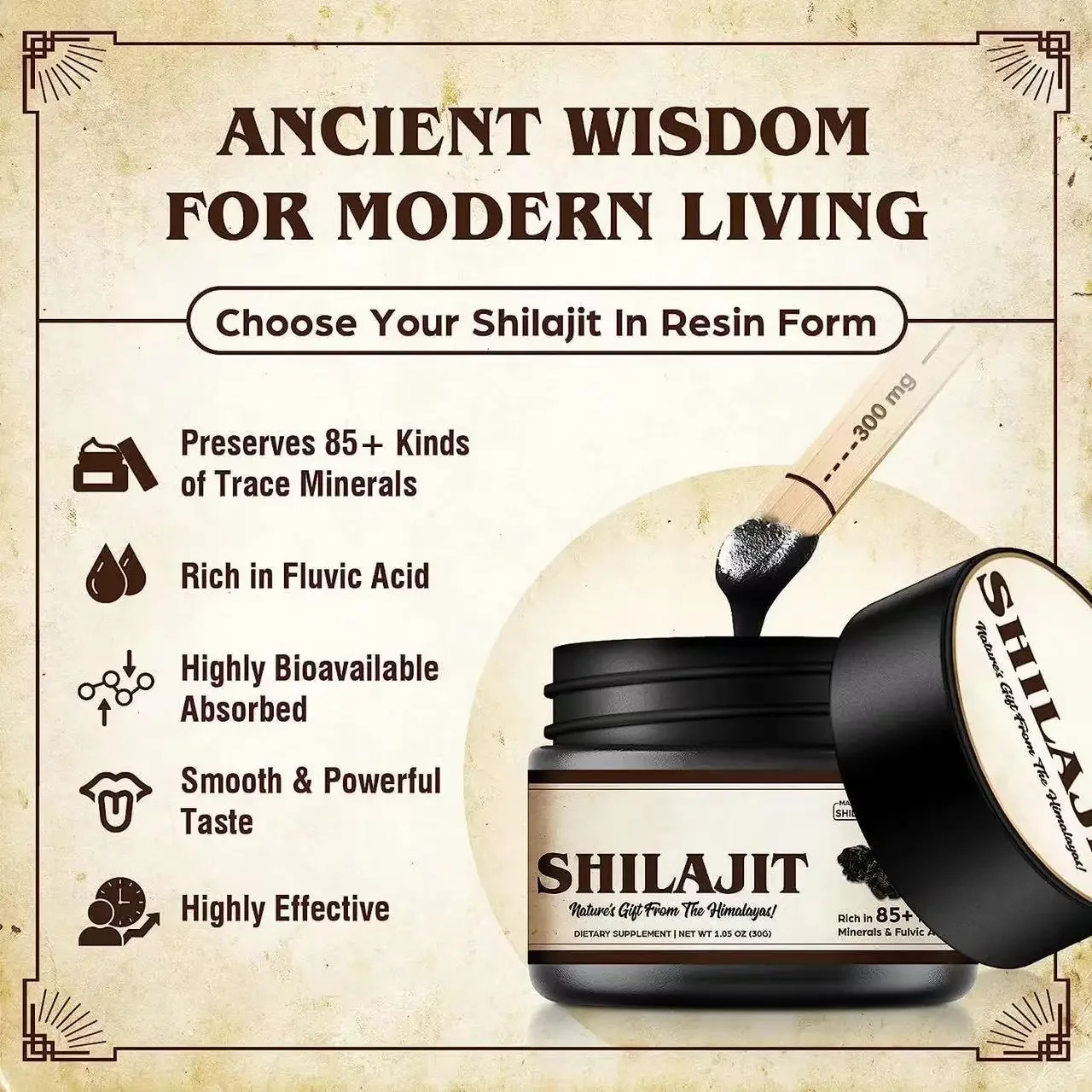 Wholesale Himalayan Pure Shilajit Milk Drink Dessert Cake Edible Baking Ingredients Ice Cream Tools 30G