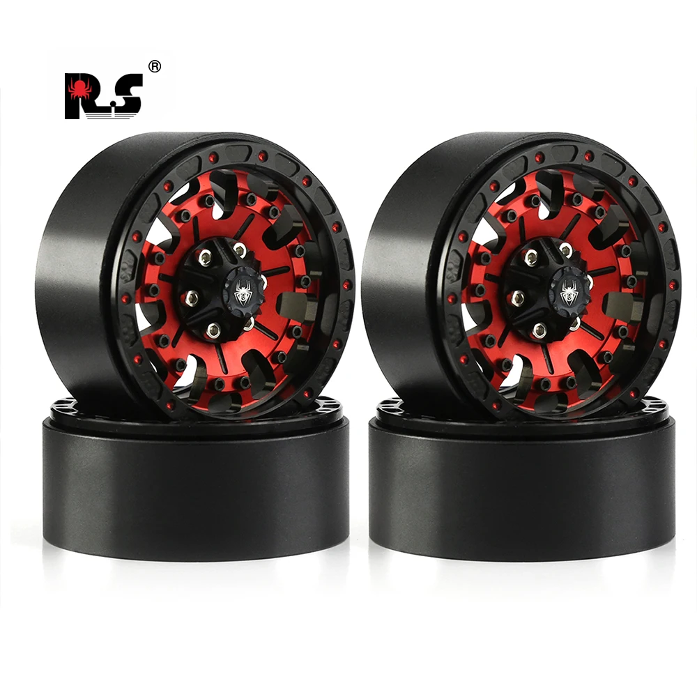 4Pcs CNC Aluminum Alloy 1.9 Beadlock Wheel Rim for 1/10 RC Crawler Car Axial SCX10 90046 AXI03007 TRX4 VS4-10 Redcat Gen8 rbx10