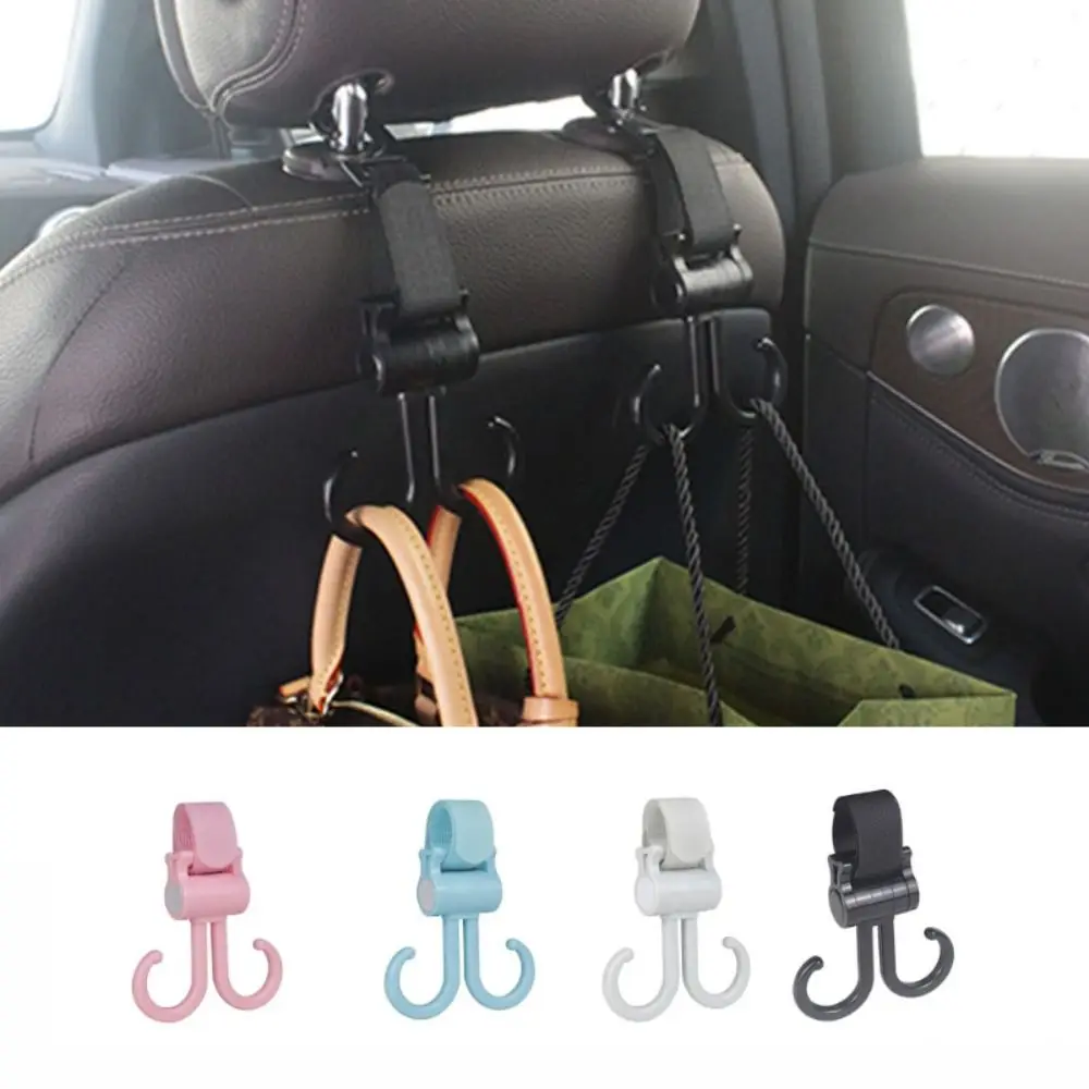 New Electric Double Hook 360 Rotatable Solid Color Clasp Loop Hanging Buckle Fall Prevention Hook Organizer Baby Stroller