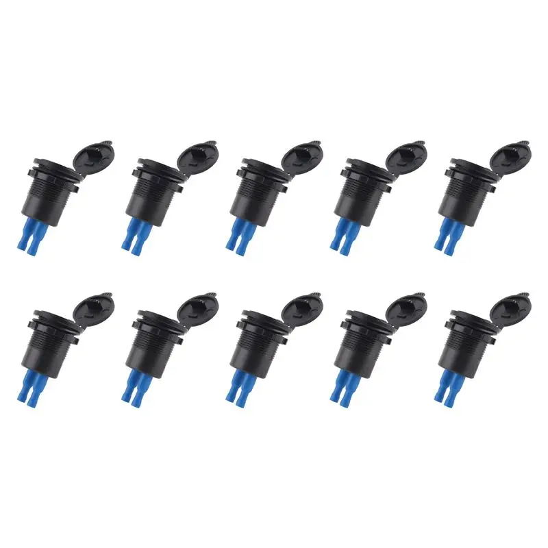 10X 12V-24V 48W USB Outlet Waterproof Socket PD And QC3.0 USB Port With LED Voltage For Car Truck Golf Cart Blue-T61C