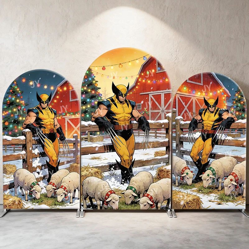 

Росомаха Рождественская ферма арка фон крышка праздничная сцена с овечкой для детей день рождения детский душ фотобудка Декор фон