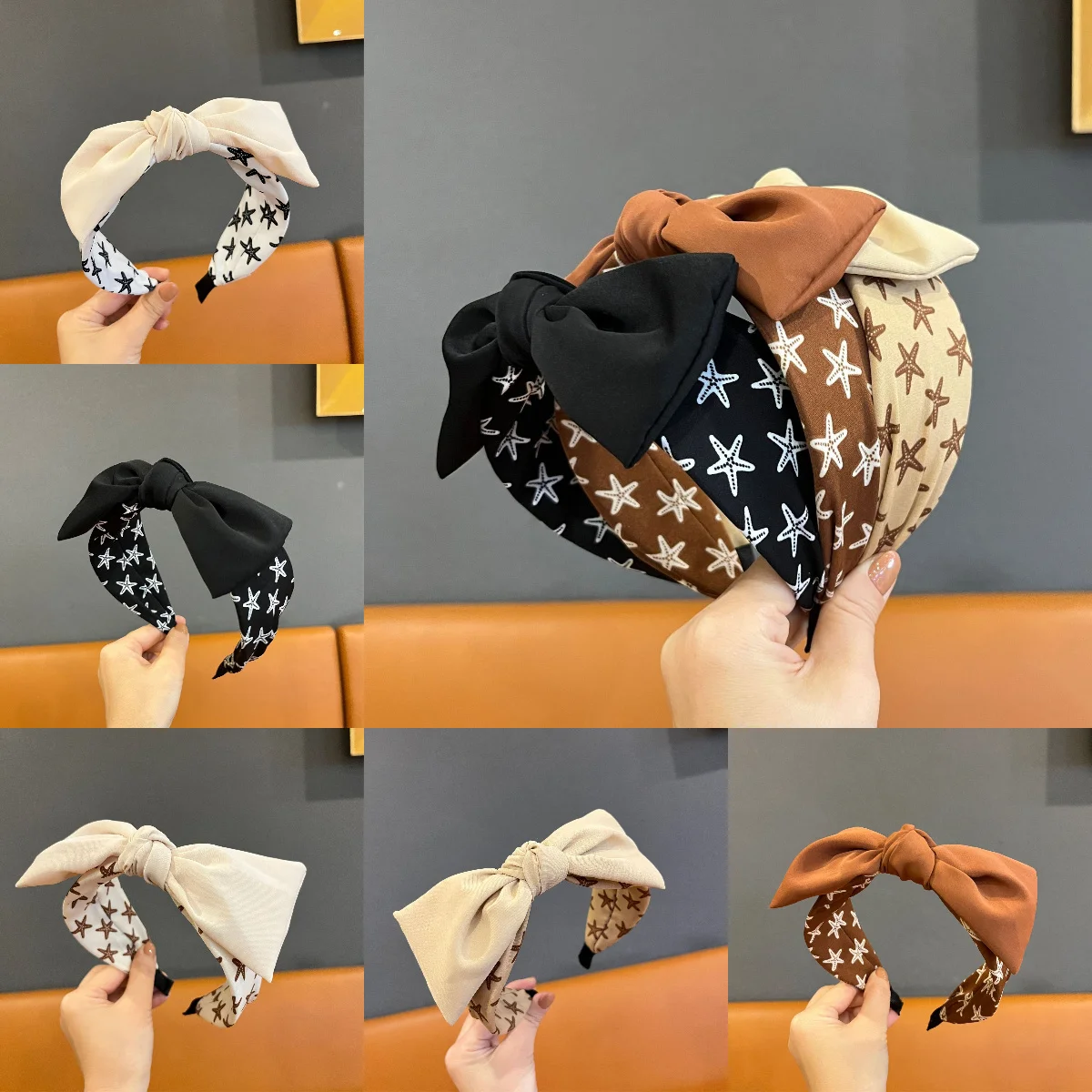 

Starfish Printed Wide Headband, Retro and Cute Yoga Headgear, Fitness Sports Hair Accessories,beach Style Headgear.