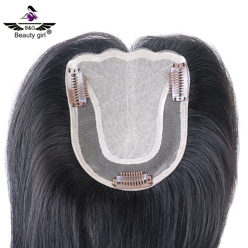 

Thinning Hair Solution European Human Virgin Hair Toupee Women Natural Black Flat Silk Base Top Lace Closure Topper