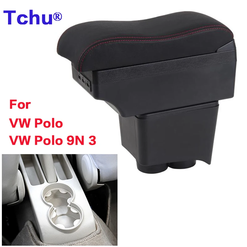 

For Volkswagen Polo Armrest For VW Polo 9N 3 Car Armrest box 2002 2003 2004 2005 2006 2007 2008 2009 Retrofit parts USB Ashtray