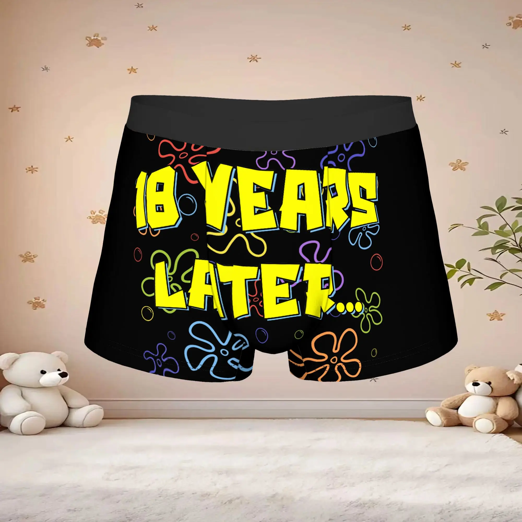 boxers 18 Years Later   18th Birthday Party Underpants Breathbale Panties Men's Underwear Comfortable Shorts Boxer Briefs