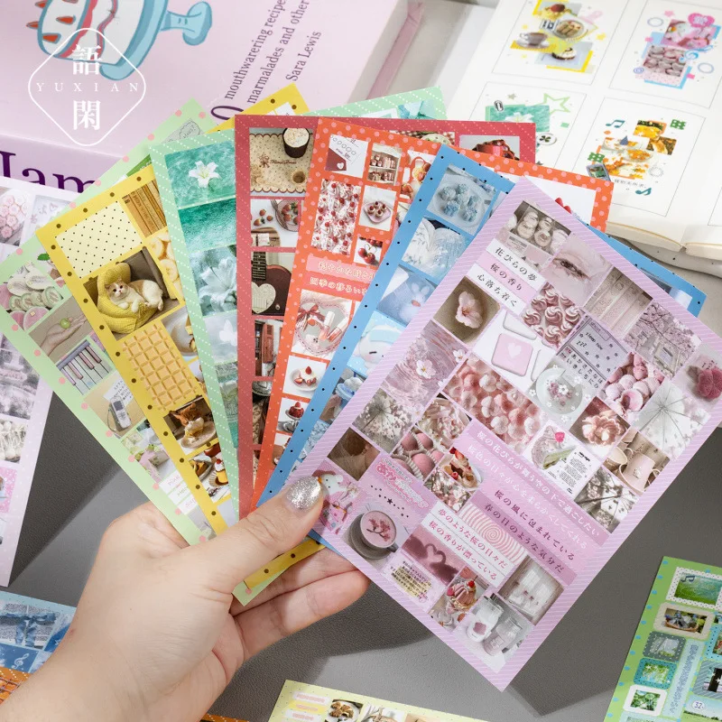20pcs/set New Stickers Book Kawaii Japanese Style Retro Everyday Debris Sticker Book Diy Handmade Scrapbook Aesthetic Stationery