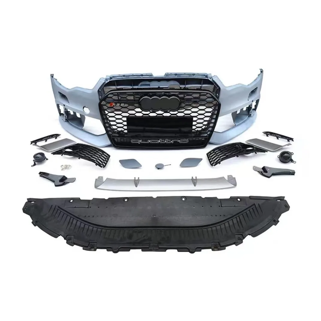 Good price car bumper for Audi A6 to rs6 2012-2018 car body kit with rs grille front bumper complete with grille front lip