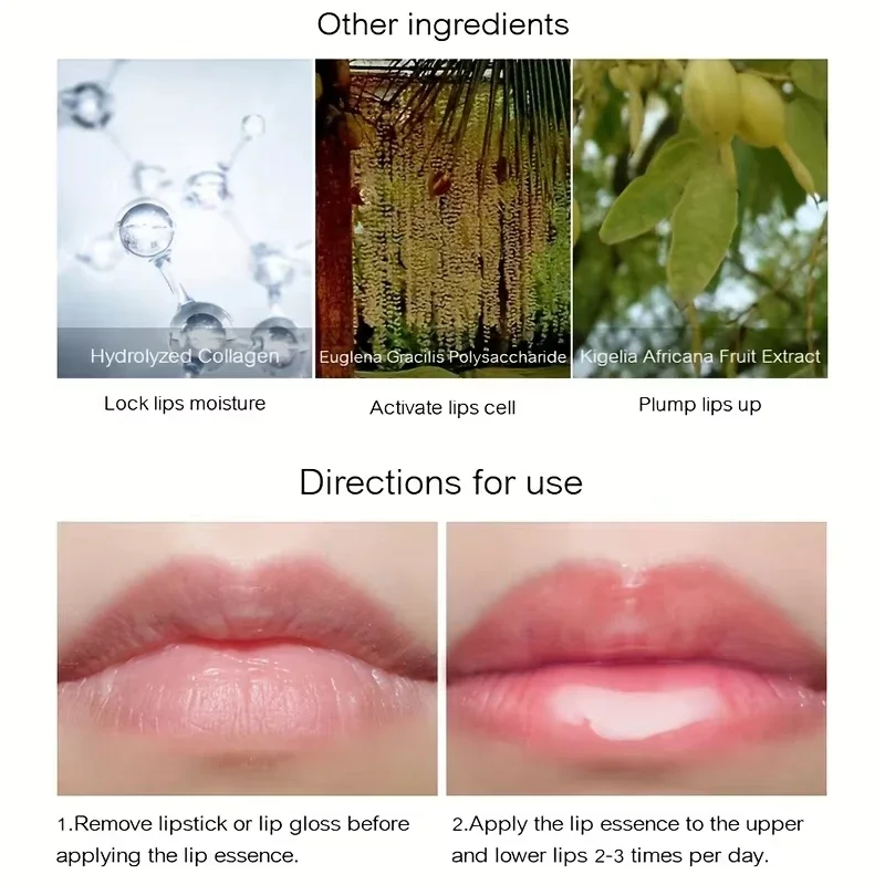 Ekstremalnie nawilżający błyszczyk powiększający usta - Odżywcza formuła z olejkami mineralnymi, płynny makijaż powiększający usta, pełne usta.