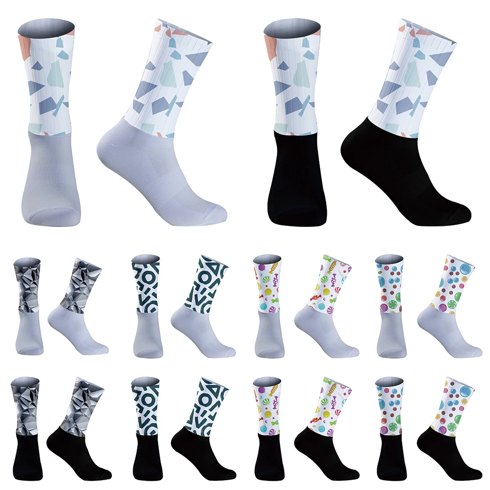 

Summer Aero Cycling Bike Socks 2024 New Team Silica Gel Non-slip Breathable Pro Racing Sports Socks Men Women