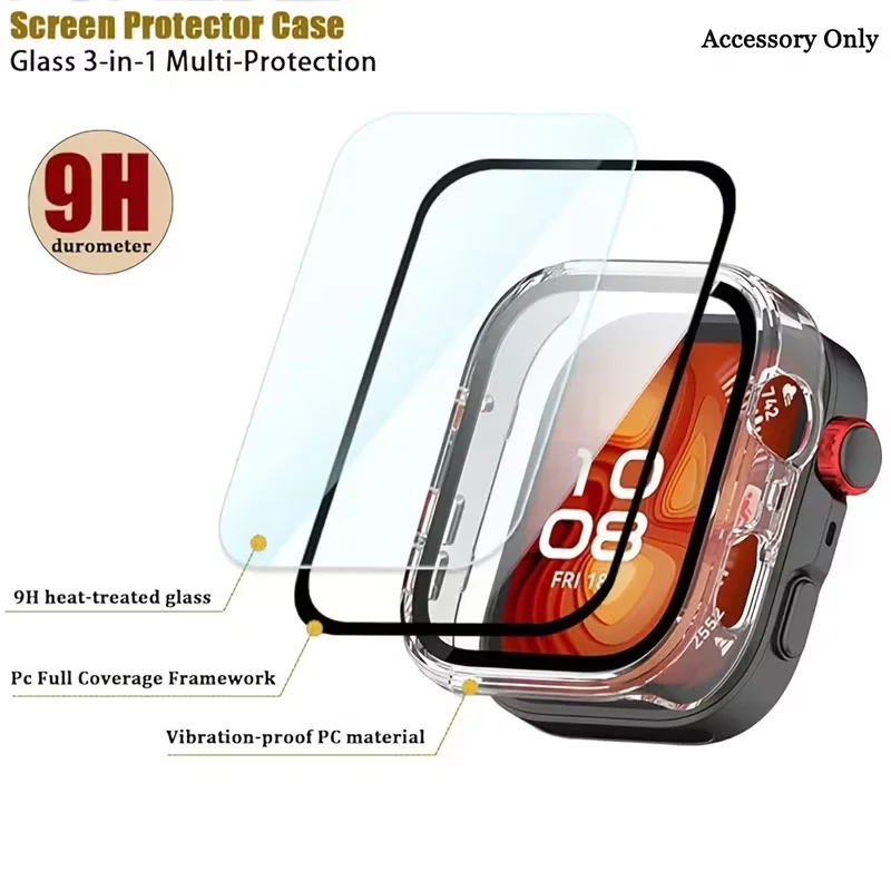 HD tempered glass watch case for Huawei Watch Fit3/Fit4/Fit4Pro anti drop scratch protective case,for both men and women
