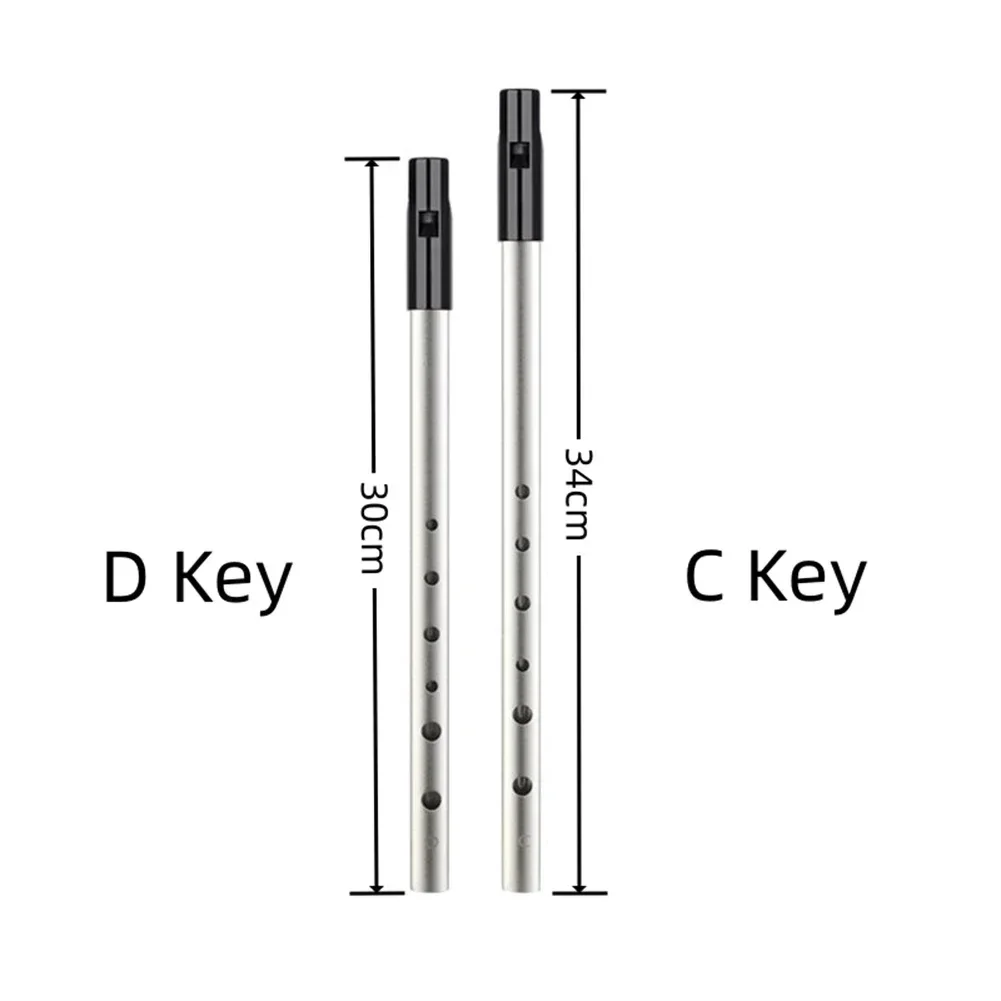 1Pc 6 Hole Flute C/D Key Irish Whistle Ireland Tin Penny Whistle Metal Flute Instrument Wind Musical Beginners Accessories Gifts