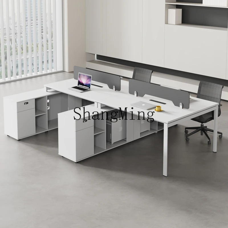 SM home staff office simple modern four people face-to-face office screen computer desk financial workstation