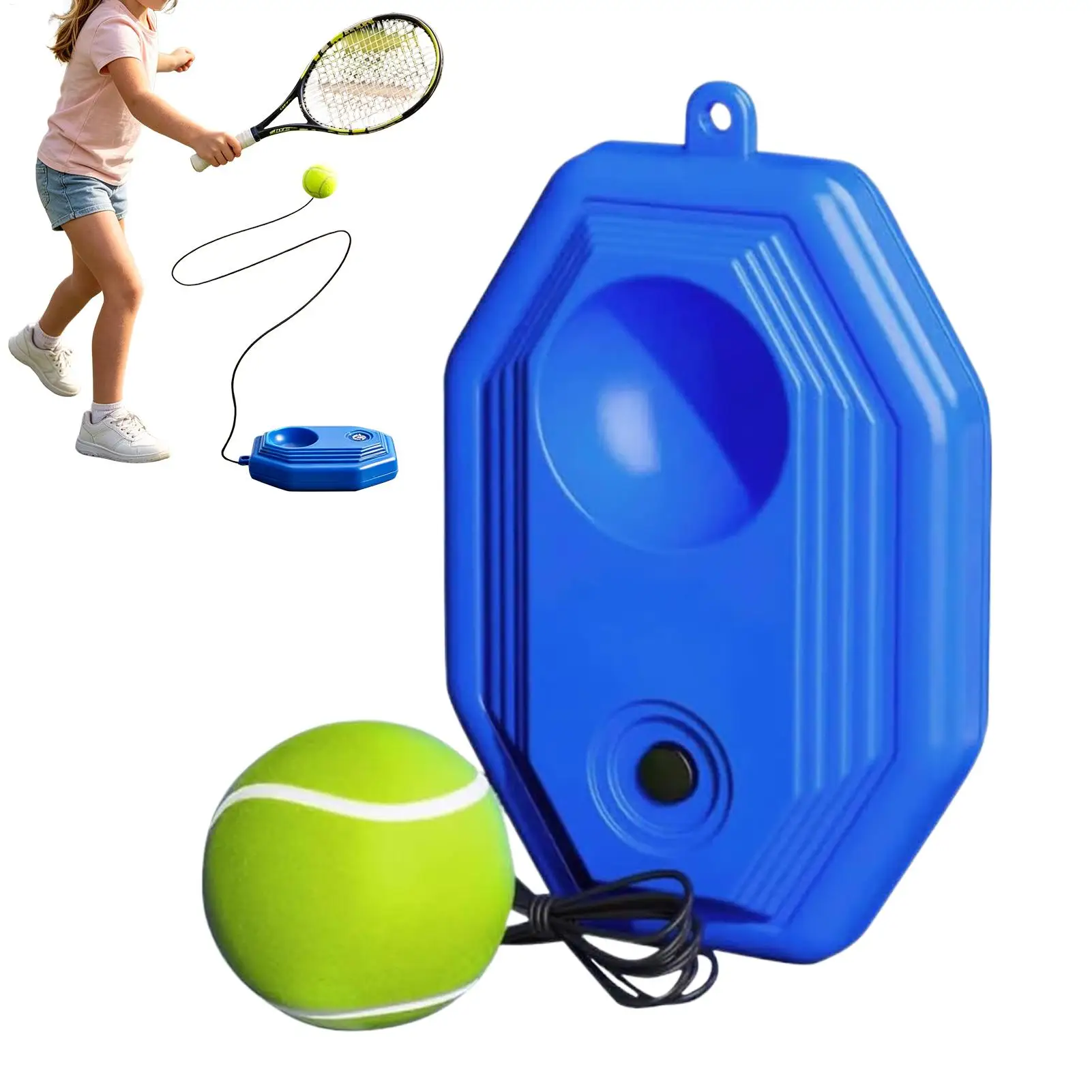 Rebotador de tenis con cuerda para práctica individual, entrenador de retorno de pelota, juego de entrenamiento de reacción para adultos y niños, para patio trasero, playa, hogar, fiestas