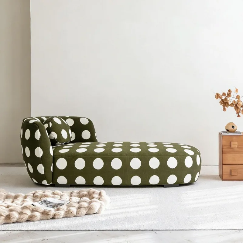 Modern and simple, polka dot fabric sofa designer, living room lazy sofa recliner