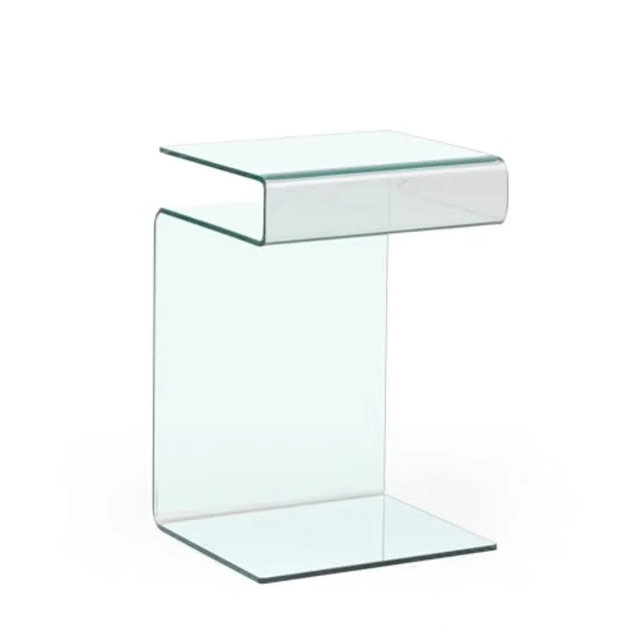 منضدة زجاجية على شكل طاولة جانبية لغرفة النوم، طاولة جانبية صغيرة شفافة لغرفة المعيشة، طاولة أريكة شفافة SSh