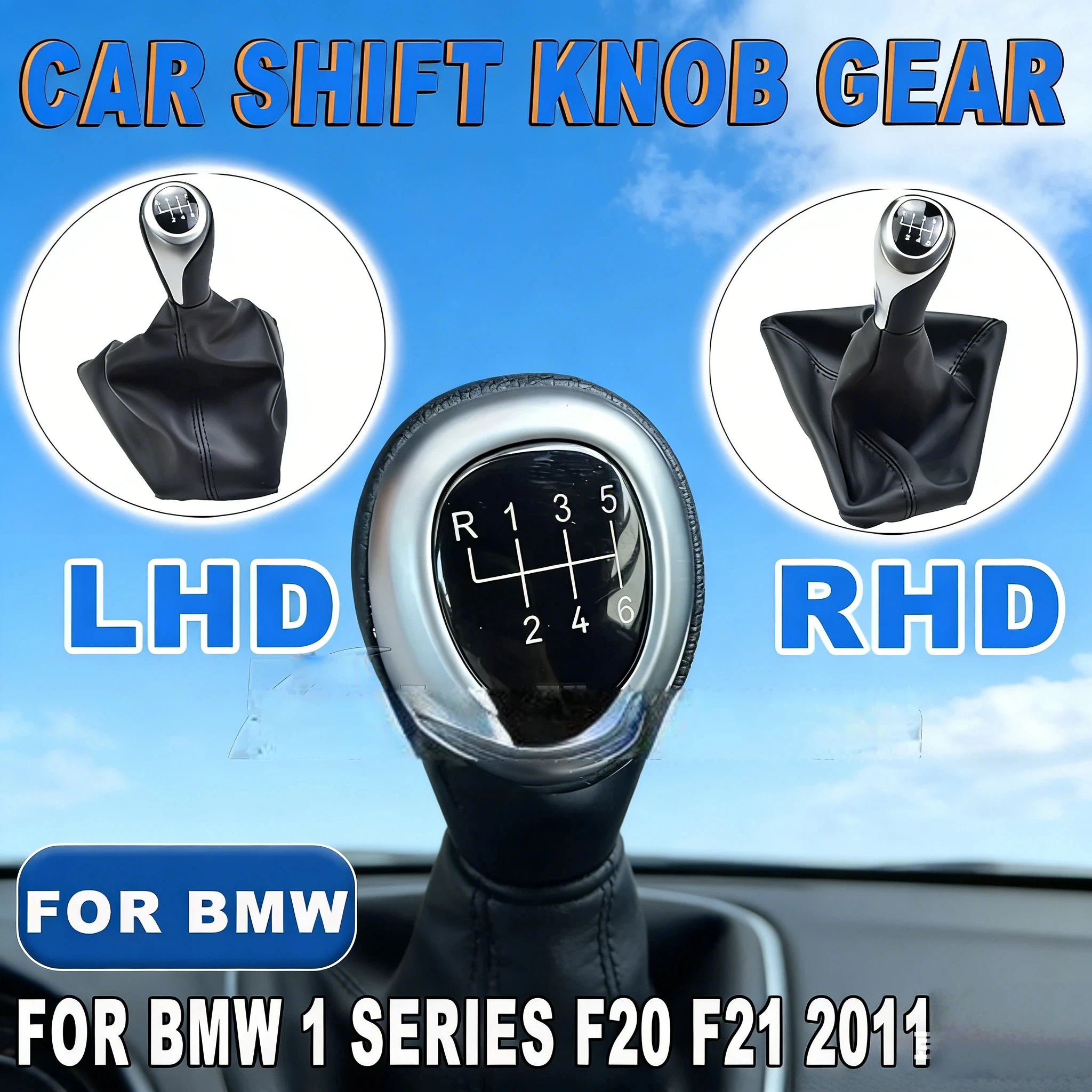 

Manual 6 Speed Car Shift Knob Gear Knob Car Styling Accessories For BMW 1 Series F20 F21 2011 2012 2013-2016 With Leather Boot