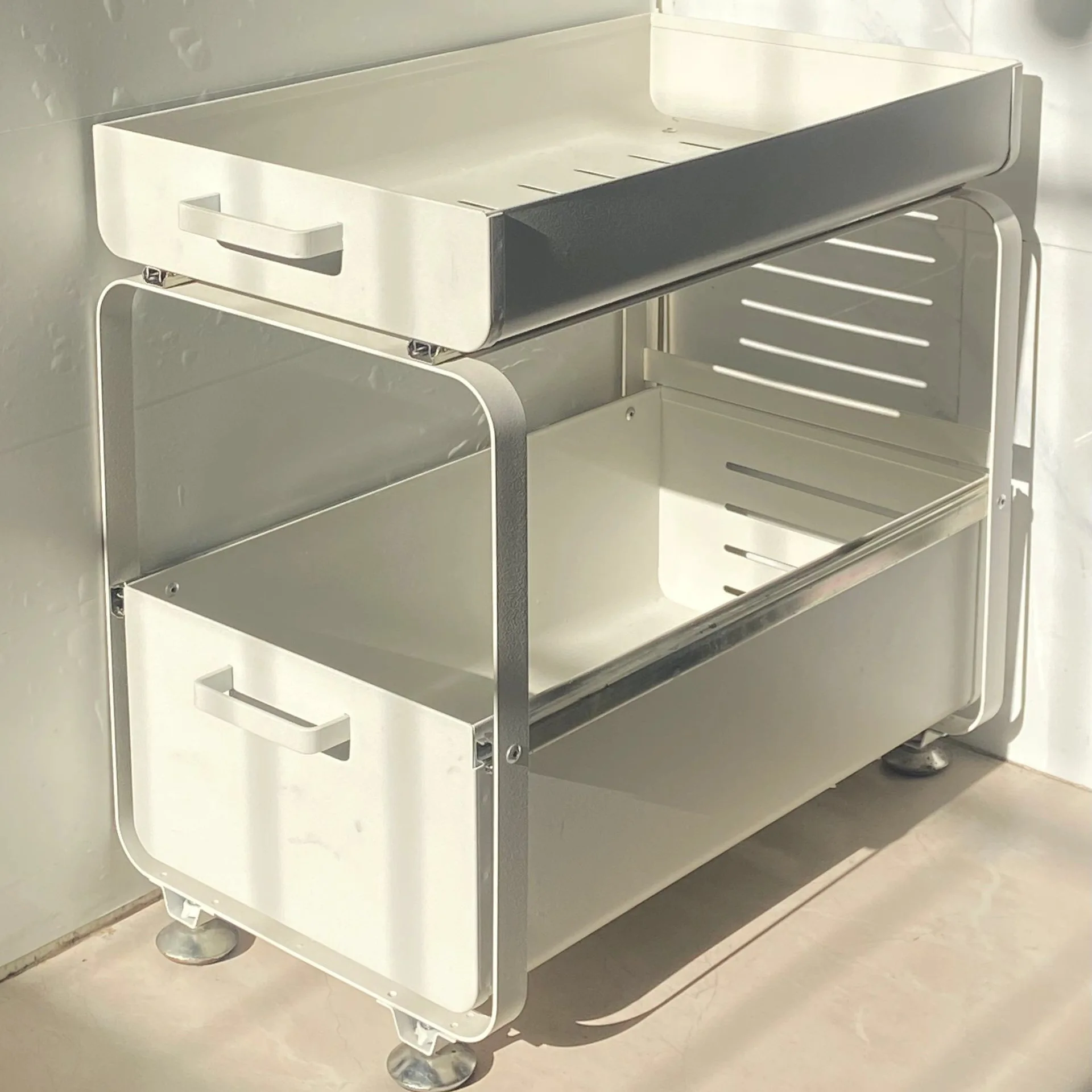 

Multi-layer Sliding Drawer Pull-out Kitchen Sink Storage Rack Hollow Out Cabinet Layered Bowl And Plate Pull-out Basket