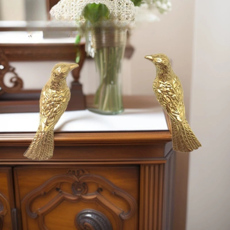 Brass Gold Creative Retro Bird Handle Shoe Cabinet Wardrobe Drawer Pulling Copper Handle Furniture Cabinet Handle Hardware