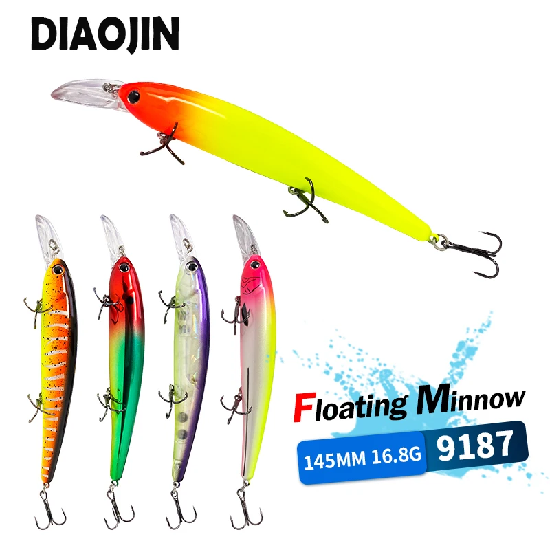 

Minnow Fishing Lures 145mm 16.8g Bandit Floating Pesca Zander Saltwater Trolling Lure for Walleye Shallow Bass Fish Bait