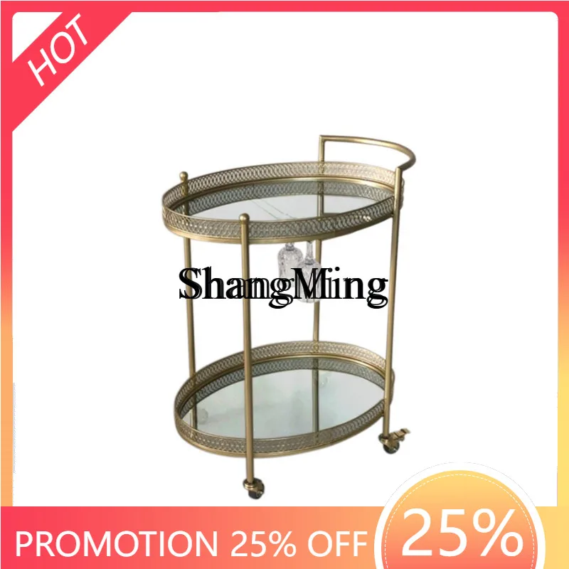 

ZYY exquisite high-end household idle coffee table beauty salon trolley mobile side wine glass holder