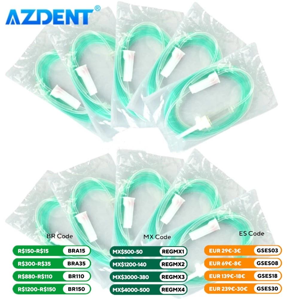 10PCS Dental Irrigation Tube AZDENT Disposable for Implant Surgical Oral Irrigation Sterile Hose Tubing Kit fit for W&H and NSK