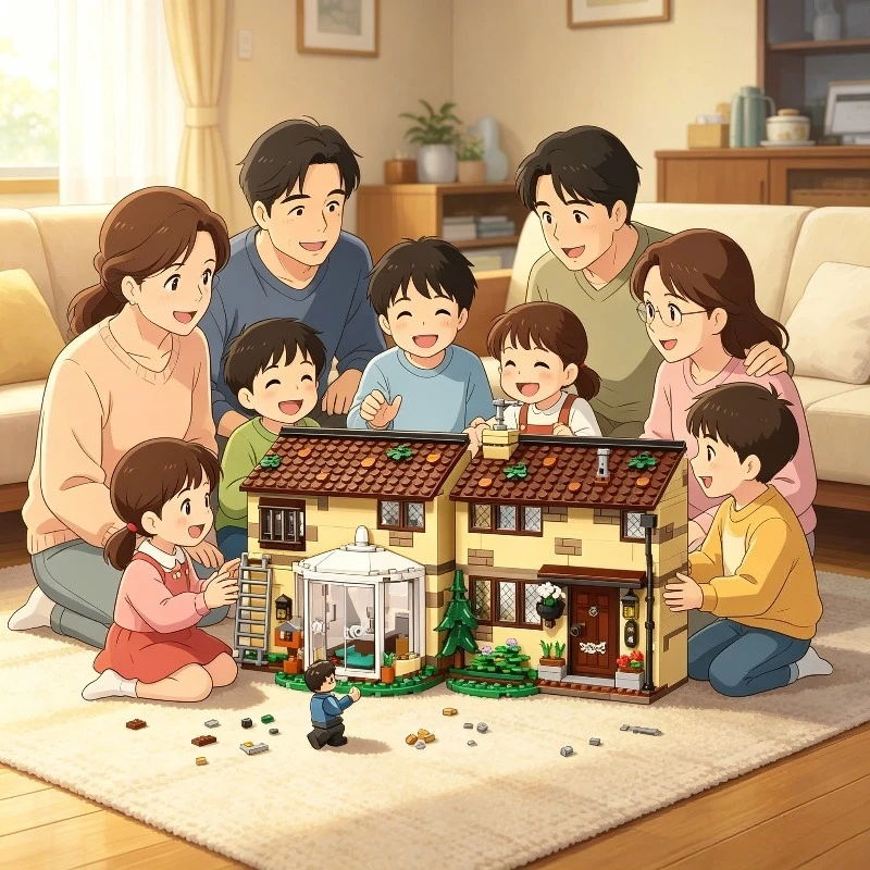 MOC Magic Style Residential House Building Blocks DIY Assemble Bricks Model Desktop Display Decoration Toy for Hobby