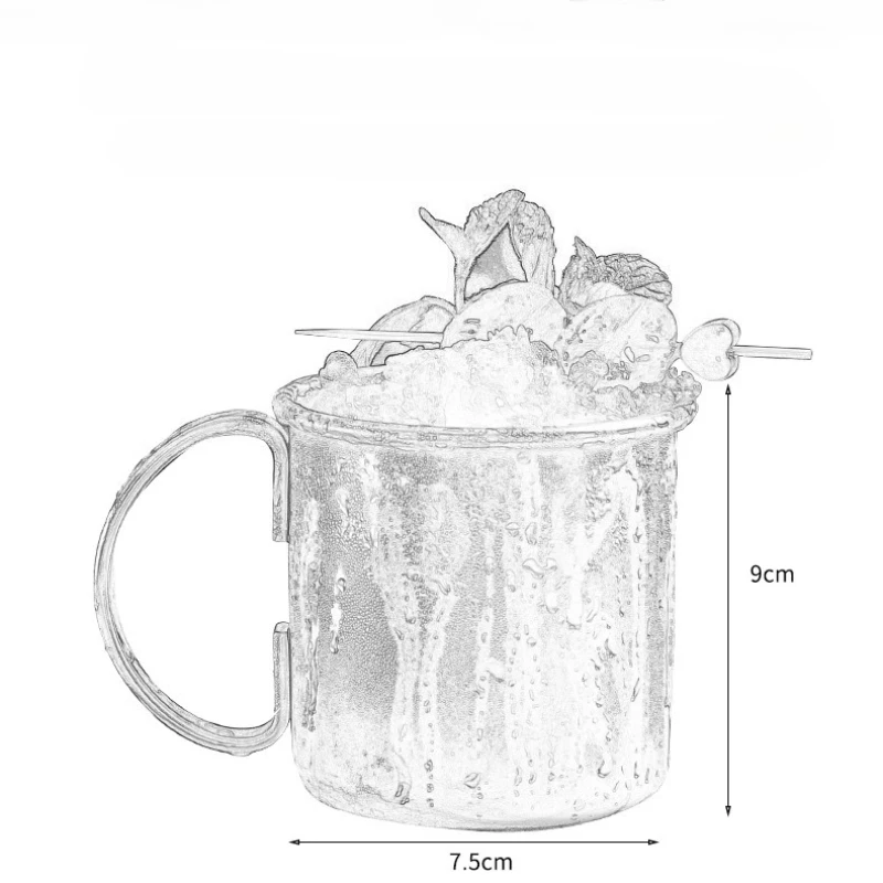 304 الفولاذ المقاوم للصدأ مطلية بالذهب والنحاس زجاج البغل موسكو | زجاج كوكتيل مستقيم/زجاج بيرة #6