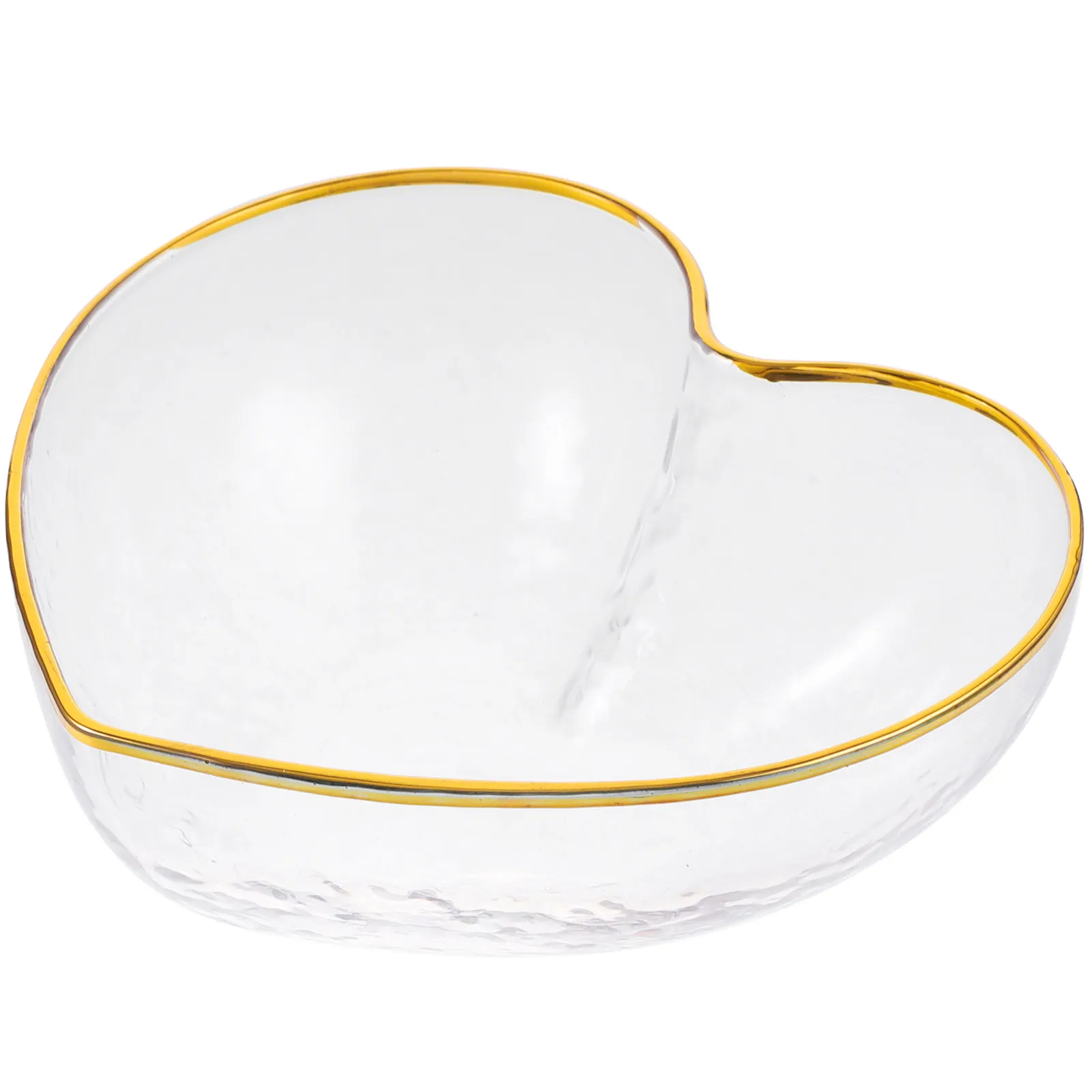 1Pcs Love Shape Glass Bowl Clear Heart-Shaped Transparent Glass Bowl for Salad Fruit Rice Noodles Dessert Indoor Outdoor Use