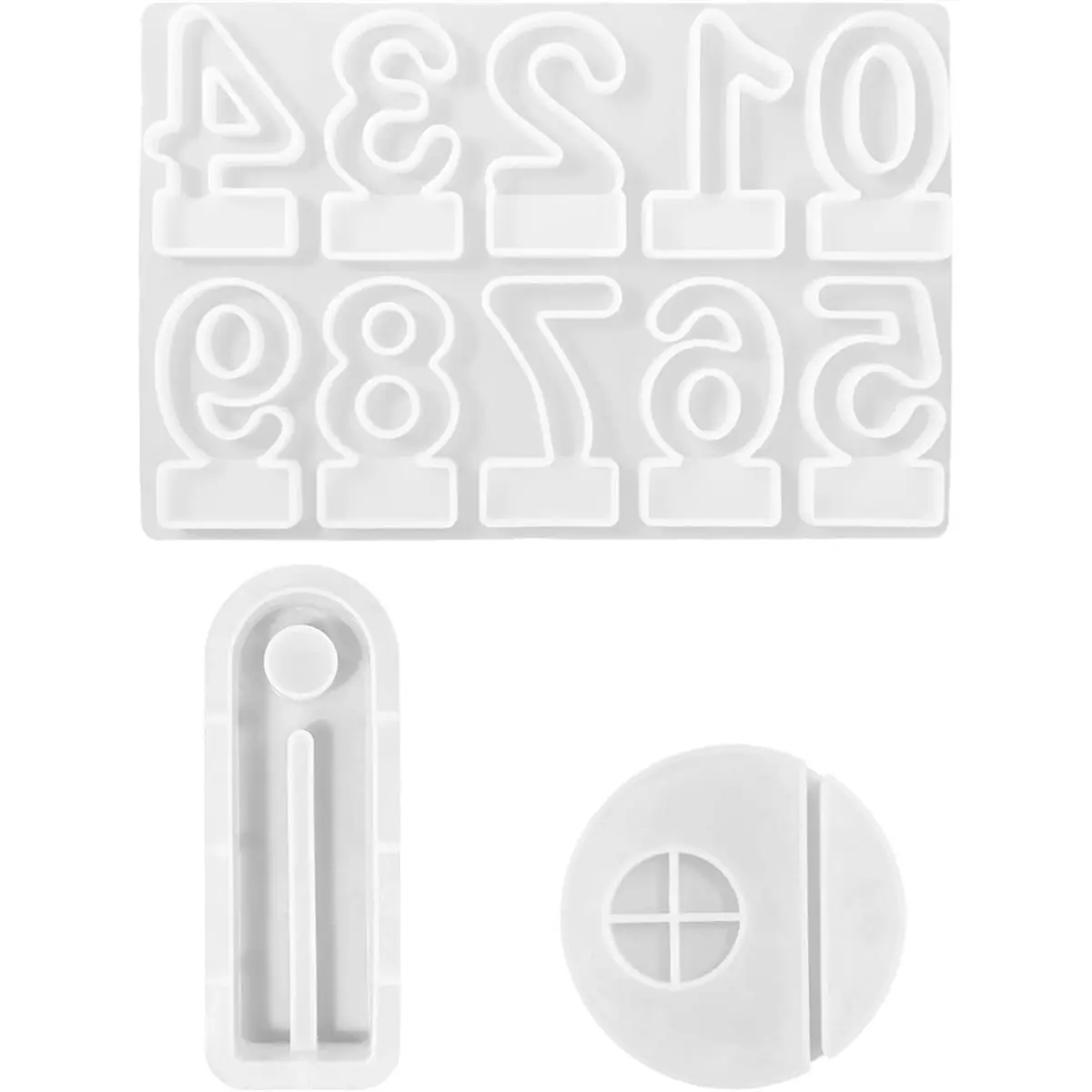 【2026 TOP Global】▼△◑Silicone Moulds Pack of 3 Moulds for Casting,Casting Moulds for Anniversary,Celebrations and Birthday,Resin