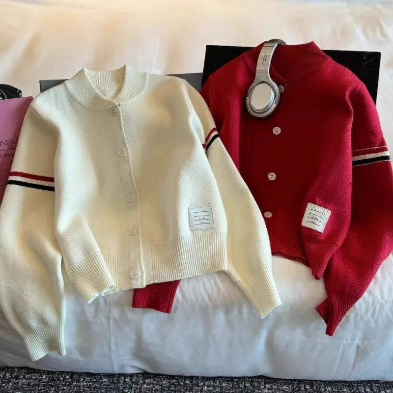 

Sweet Preppy Style Knitting Cardigan Women Autumn Winter Thick Fashion Solid Color Sweater Coat All-match Casual Knitwear Tops