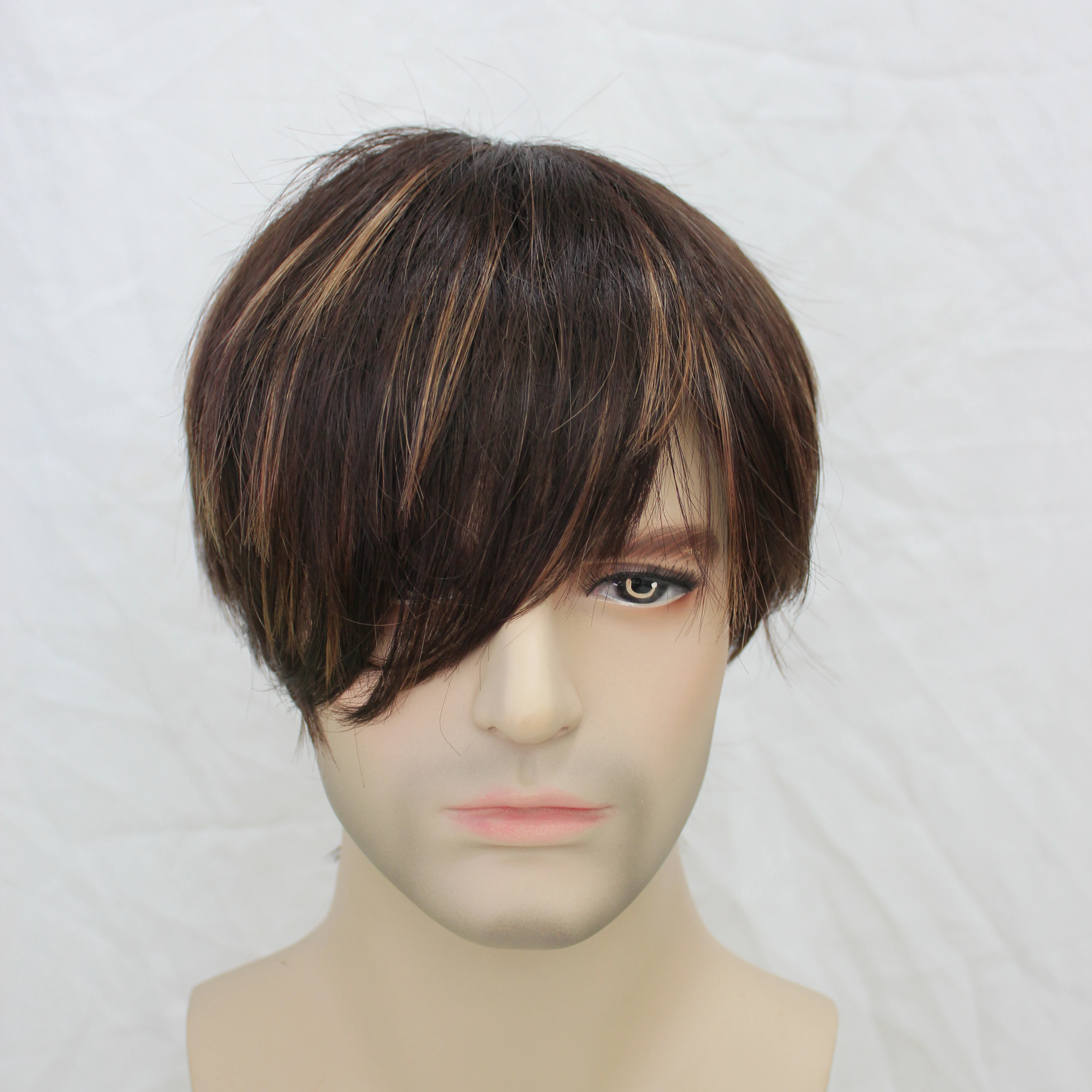 Basic Cap Synthetic Wig California 70s 80s Rocker Wig Men Short straight light blonde Costume Anime Wig for Halloween