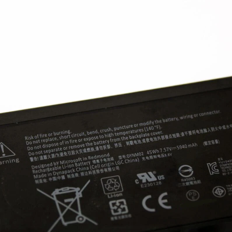 CP Laptop Battery G3HTA038H DYNM02 7.57V 45WH/5940mAh For Surface Pro 5 1796 For Microsoft Surface Pro 6 1807 1809 Tablet PC
